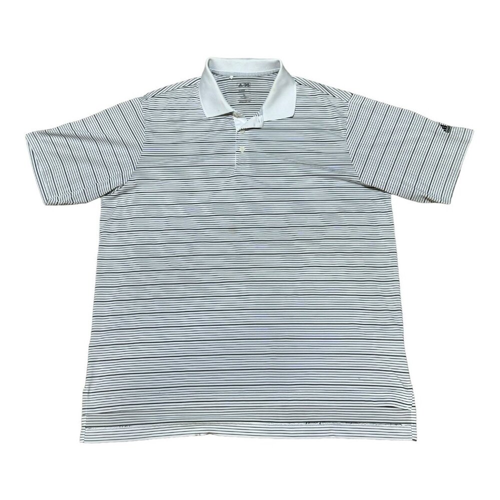 Adidas Golf ClimaCool Polo Shirt XL Striped Short Sleeve Climalite Golf Athletic